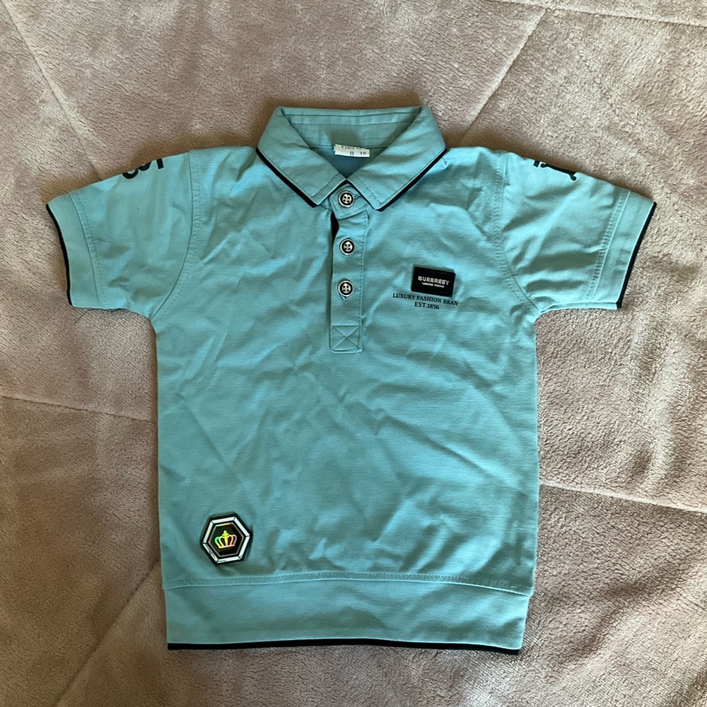 Burberry Light Blue Kids Polo Shirt